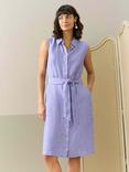 Brora Linen Herringbone Shirt Dress, Lavender
