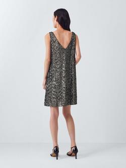 AND/OR V-Neck Sequin Mini Dress, Charcoal - view 2, Charcoal