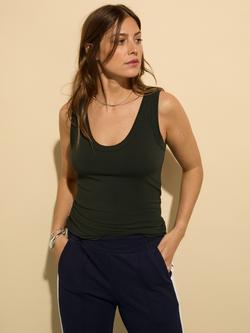 Baukjen Brenna Scoop Neck Jersey Vest Top - view 2, Deep Khaki