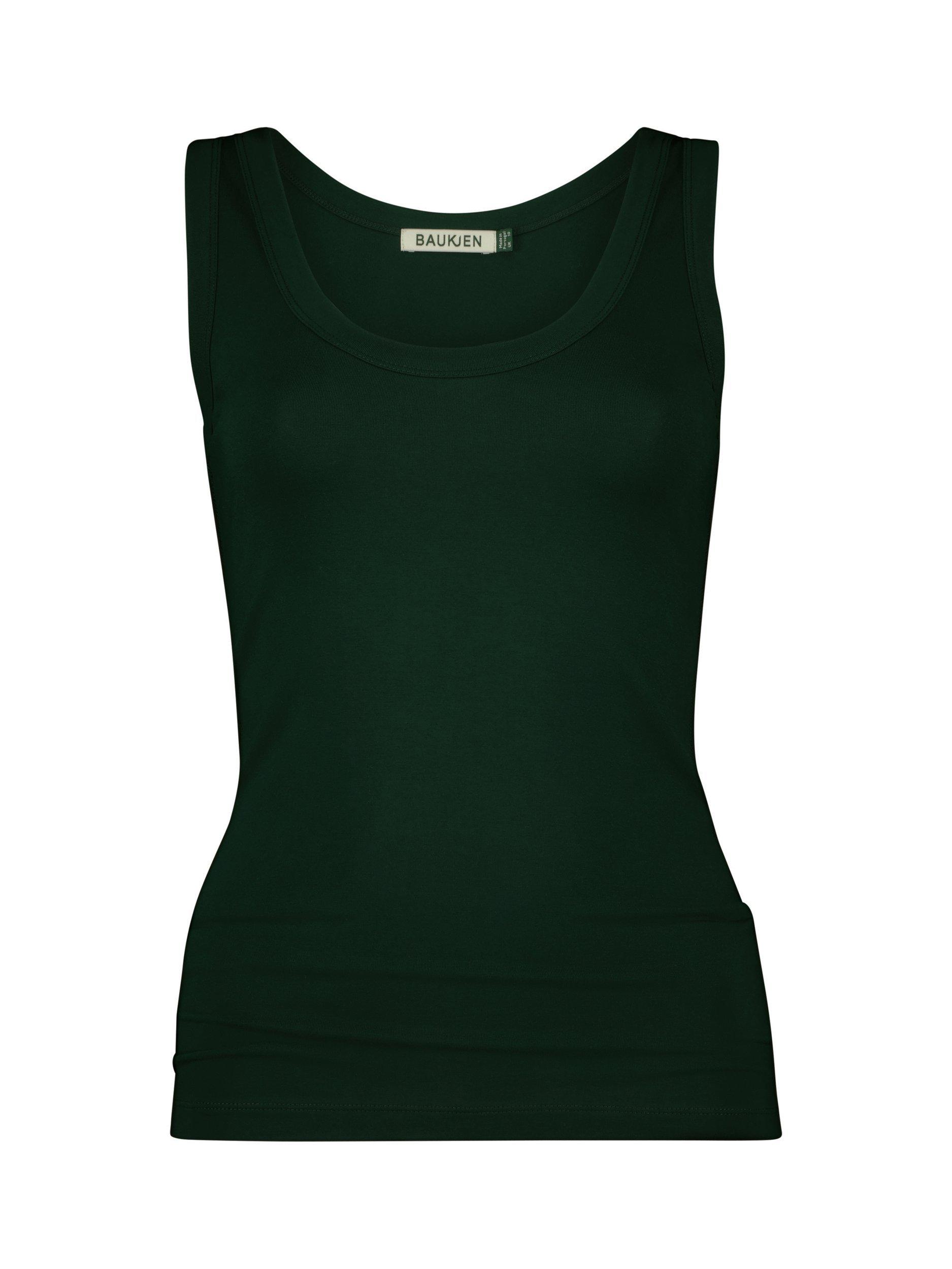 Product image 4 of 5, which shows Baukjen Brenna Scoop Neck Jersey Vest Top, Deep Khaki, 6