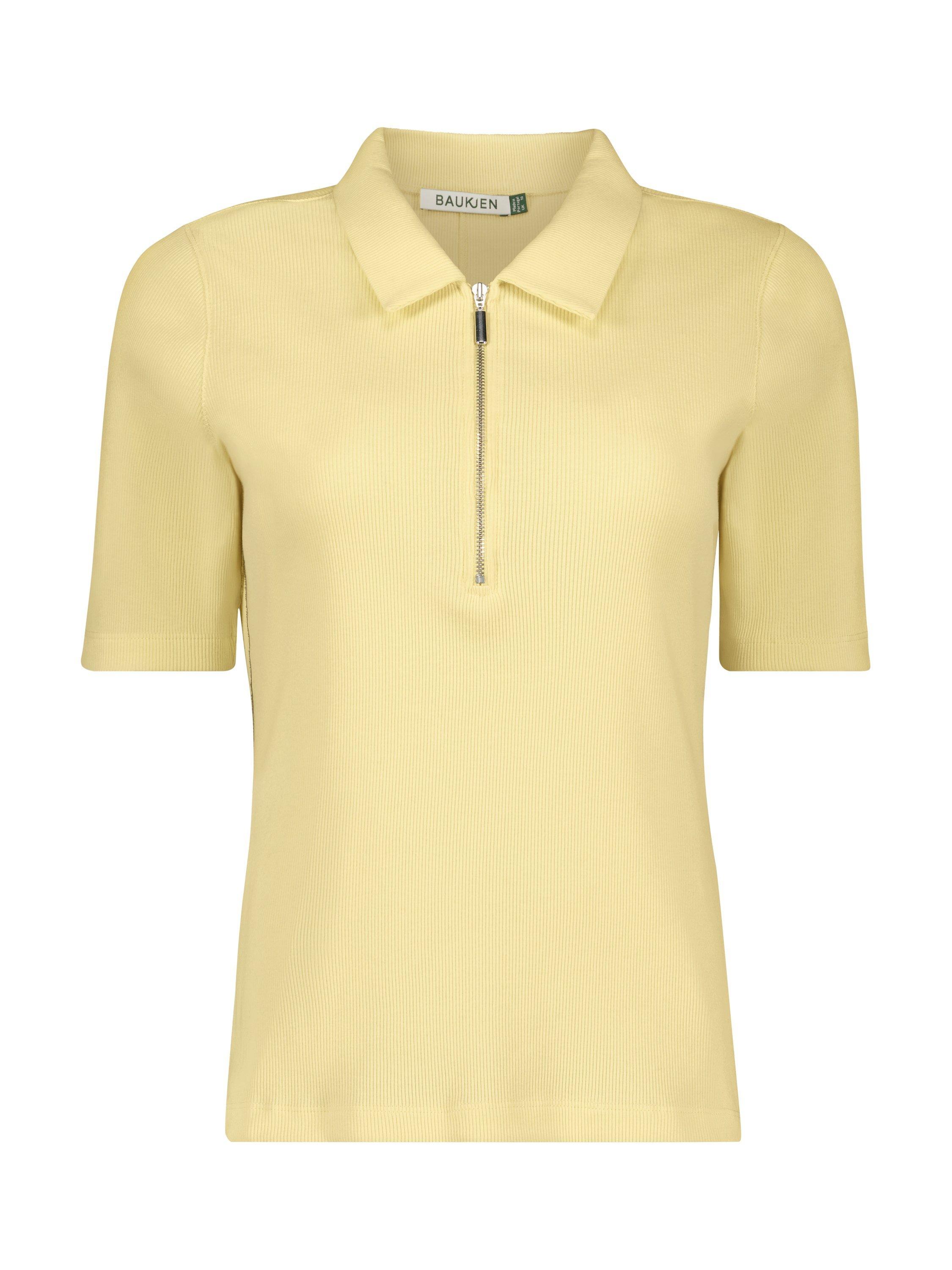 Product image 4 of 4, which shows Baukjen Ivy Pure Organic Cotton Zip Collar Top, Butter yellow, 6
