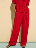 Baukjen Melissa Pure Linen Trousers, Crimson Red