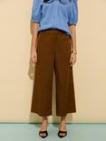 Baukjen Shelby Organic Cotton Rich Wide Leg Trousers, Milk Chocolate