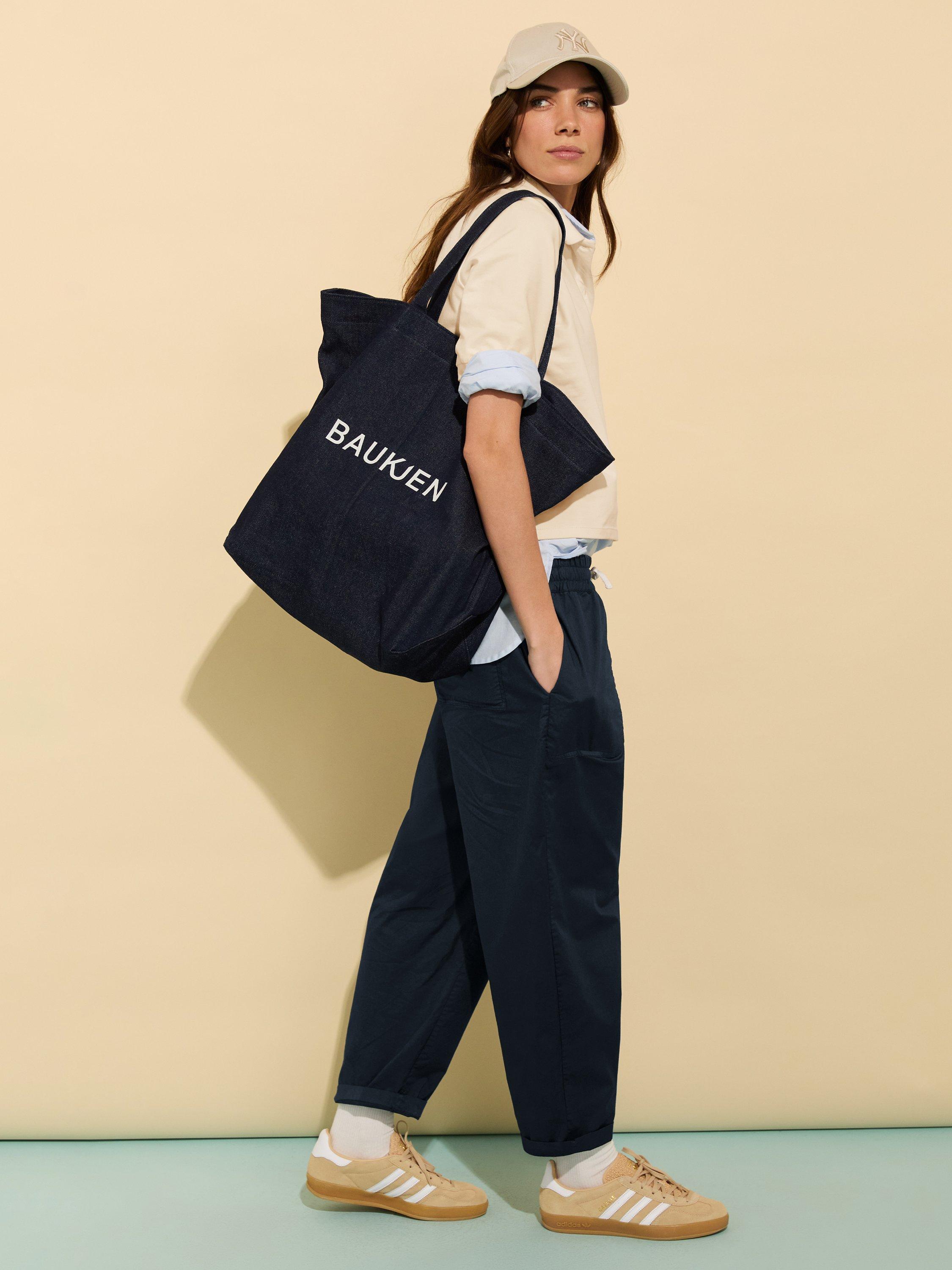 Product image 2 of 6, which shows Baukjen Sophy Organic Cotton Rich Jogger Trousers, Deep Indigo, 10