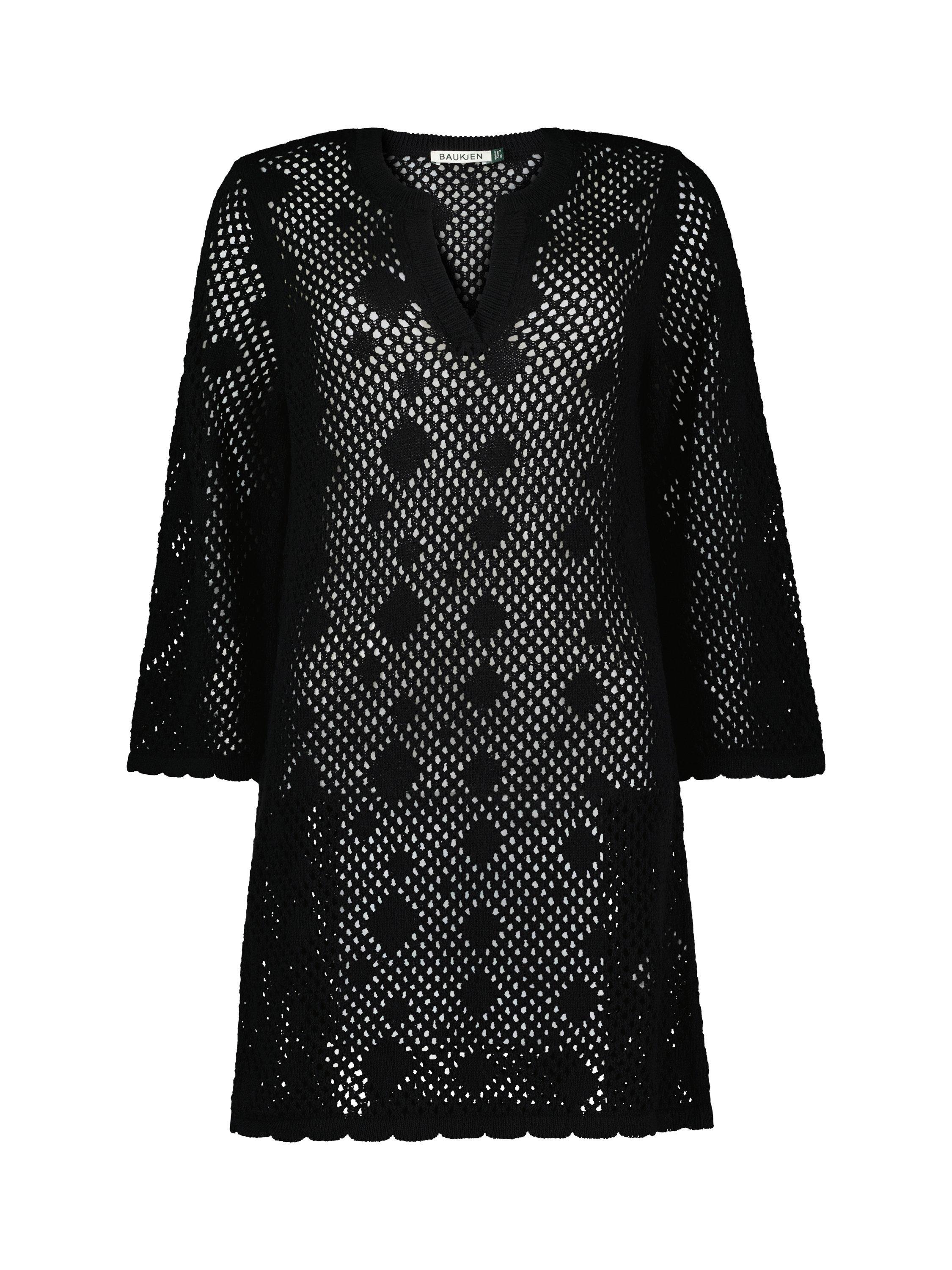Product image 3 of 4, which shows Baukjen Anette Beach Cover-Up Mixed Blend Crochet Dress, Black, 14