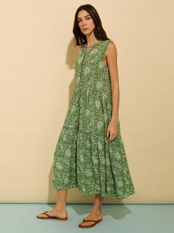 Baukjen Annmarie Midi Dress, Green/Multi