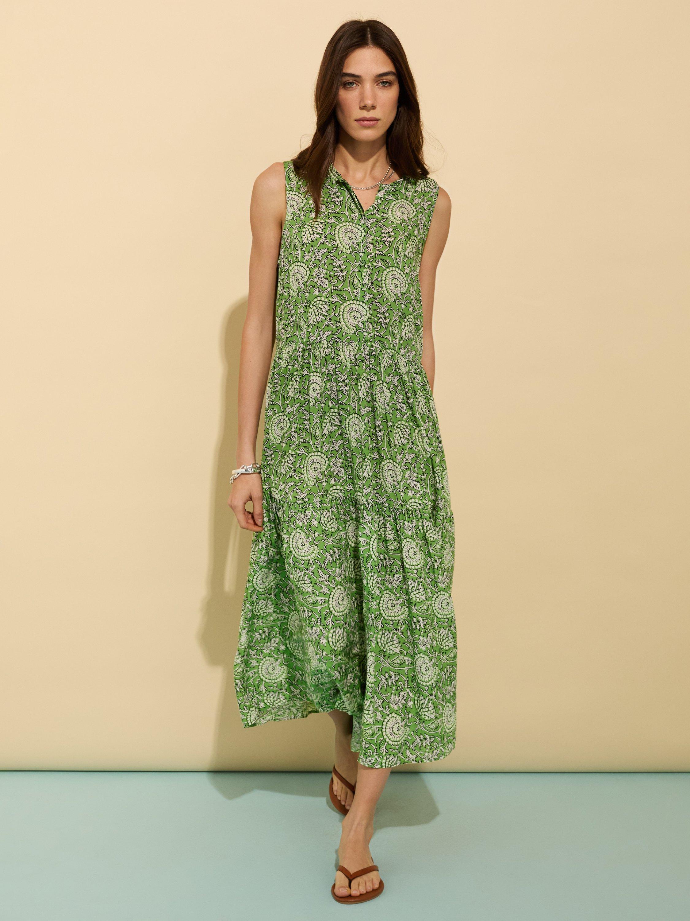 Product image 2 of 4, which shows Baukjen Annmarie Midi Dress, Green/Multi, 10