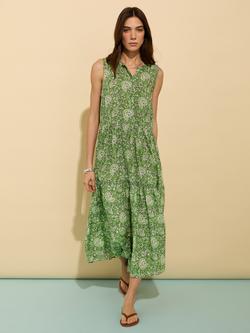 Baukjen Annmarie Midi Dress - view 2, Green/Multi