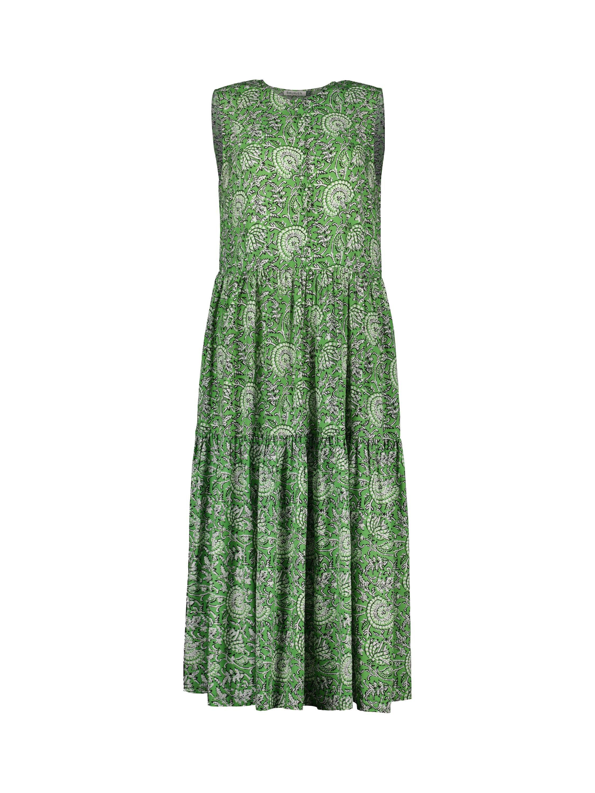 Product image 4 of 4, which shows Baukjen Annmarie Midi Dress, Green/Multi, 10