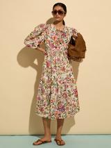 Reiss New York Botanical Gardens Anna Linen A-Line Midi