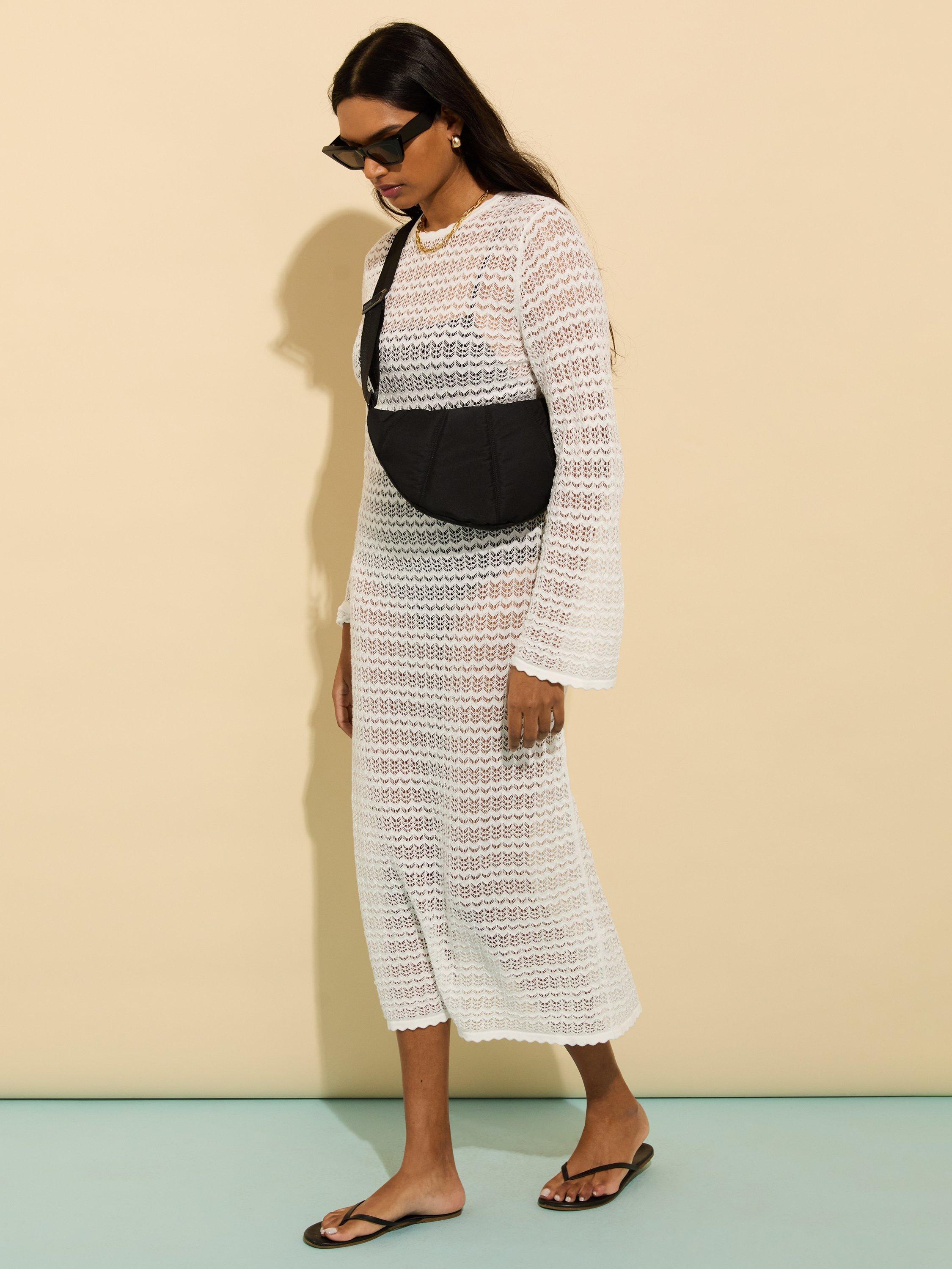 Product image 5 of 5, which shows Baukjen Zarah Crochet Dress, Soft White, 10