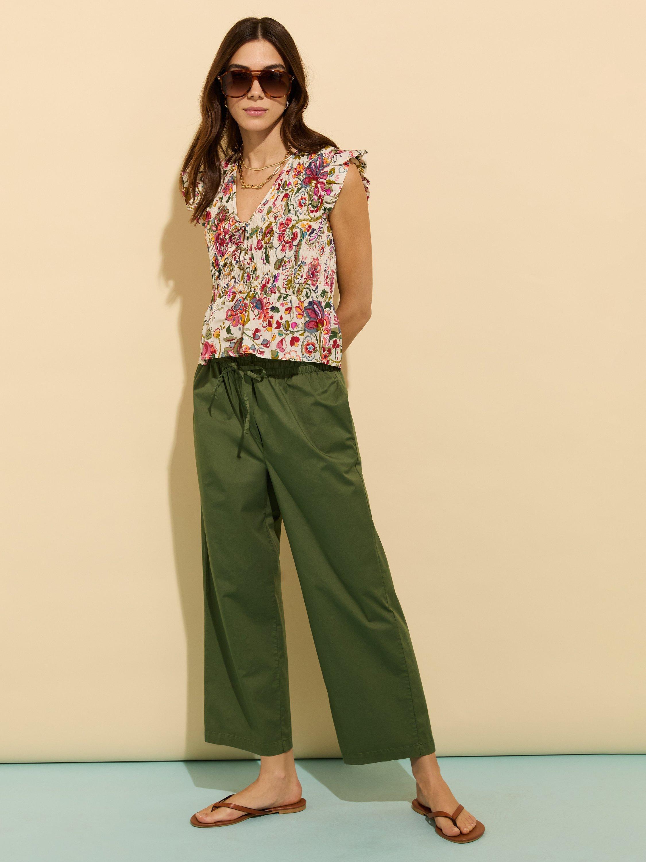 Product image 4 of 4, which shows Baukjen Mariah Floral Smocked Organic Cotton Blouse, Pink/Multi, 16