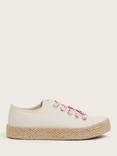 Monsoon Kids' Canvas Espadrille Trainers, Ivory