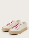 Monsoon Kids' Canvas Espadrille Trainers, Ivory