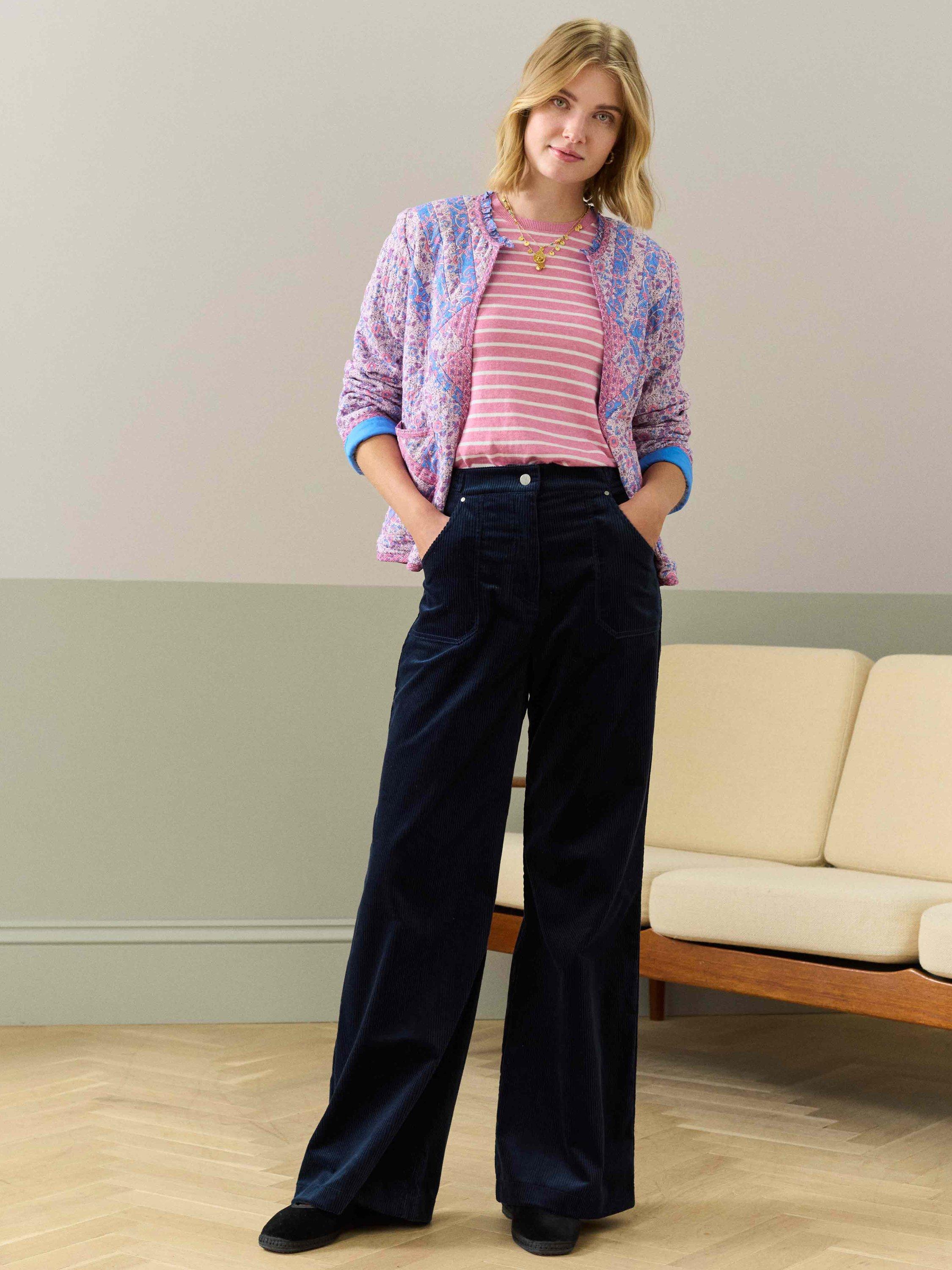 Product image 4 of 5, which shows Brora Cotton Breton Stripe T-Shirt, Multi, 8