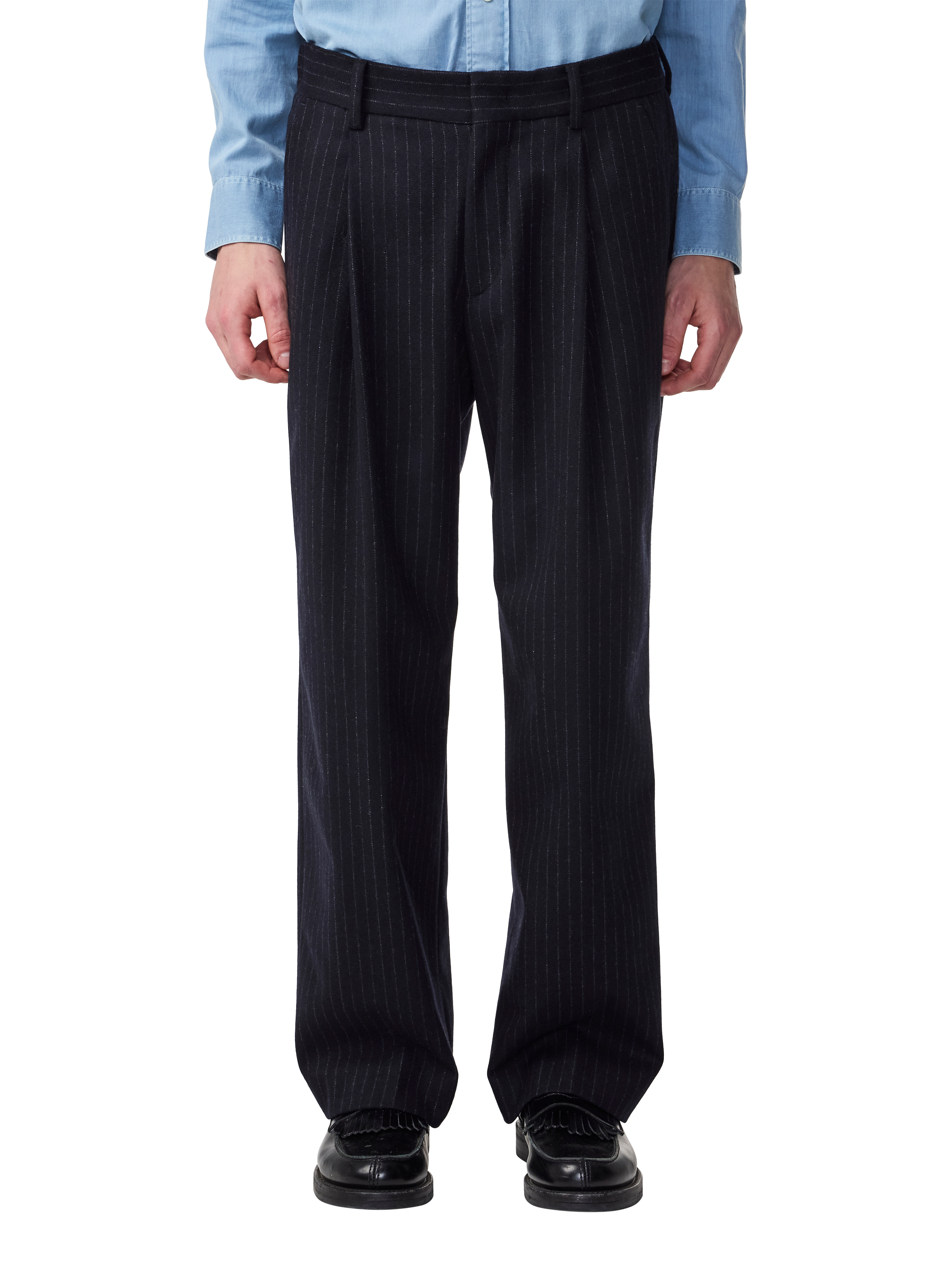 NN.07 Pinstripe Wool Blend Trousers