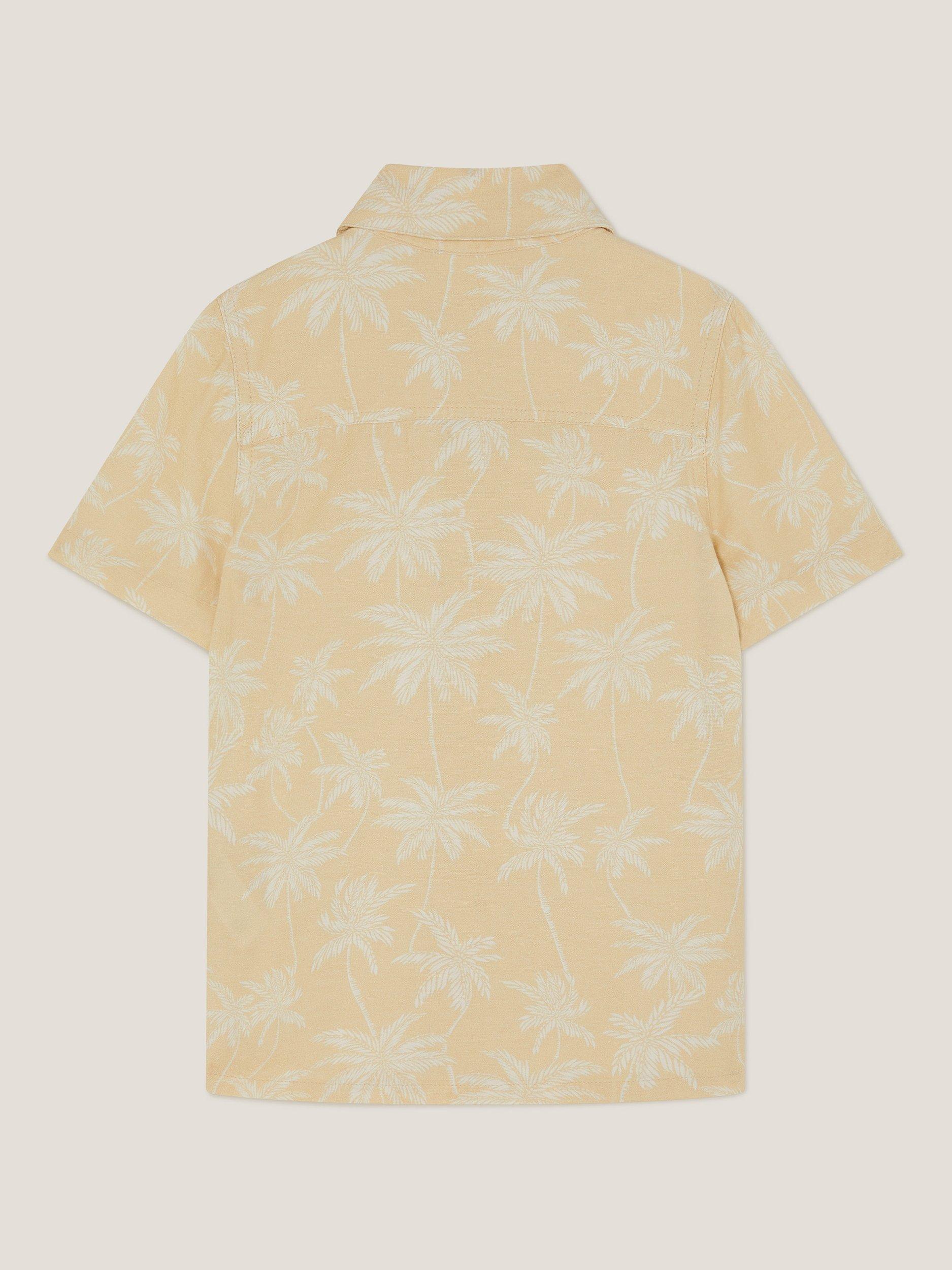 Product image 2 of 3, which shows Monsoon Kids' Palm Print Shirt, Stone, 2-3 years