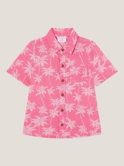 Monsoon Kids' Cotton Blend Palm Print Shirt, Pink