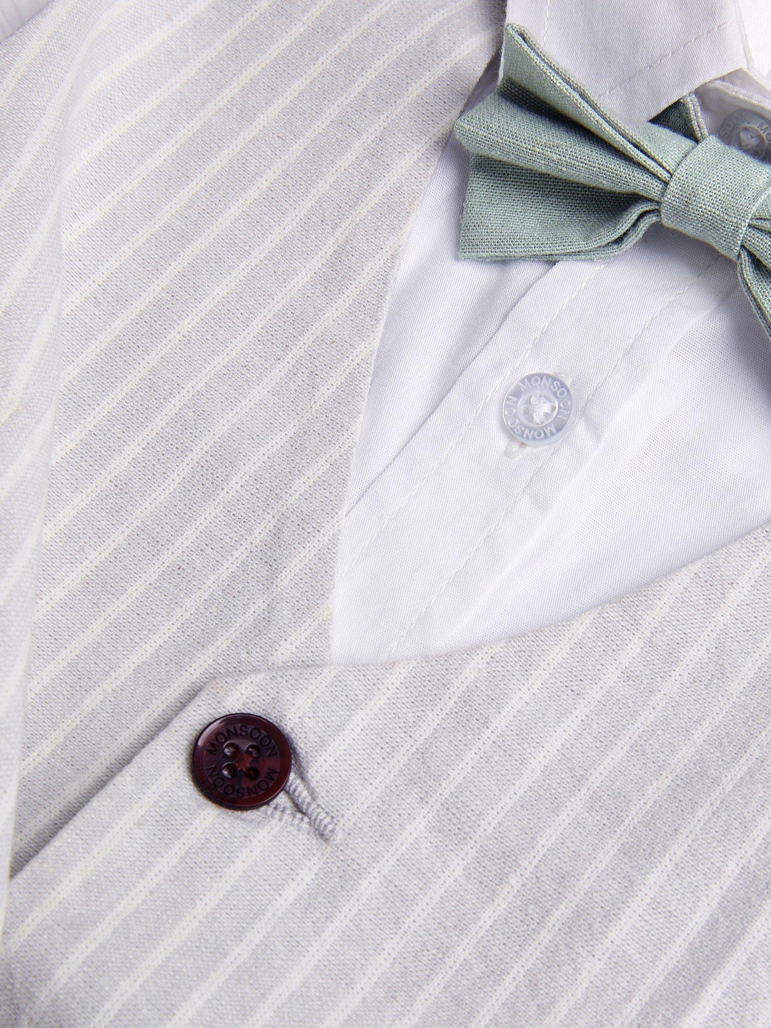 Product image 3 of 3, which shows Monsoon Kids' Cotton Shirt & Waistcoat Set, Grey, 6 years