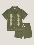 Monsoon Kids' Shirt and Shorts Set, Khaki