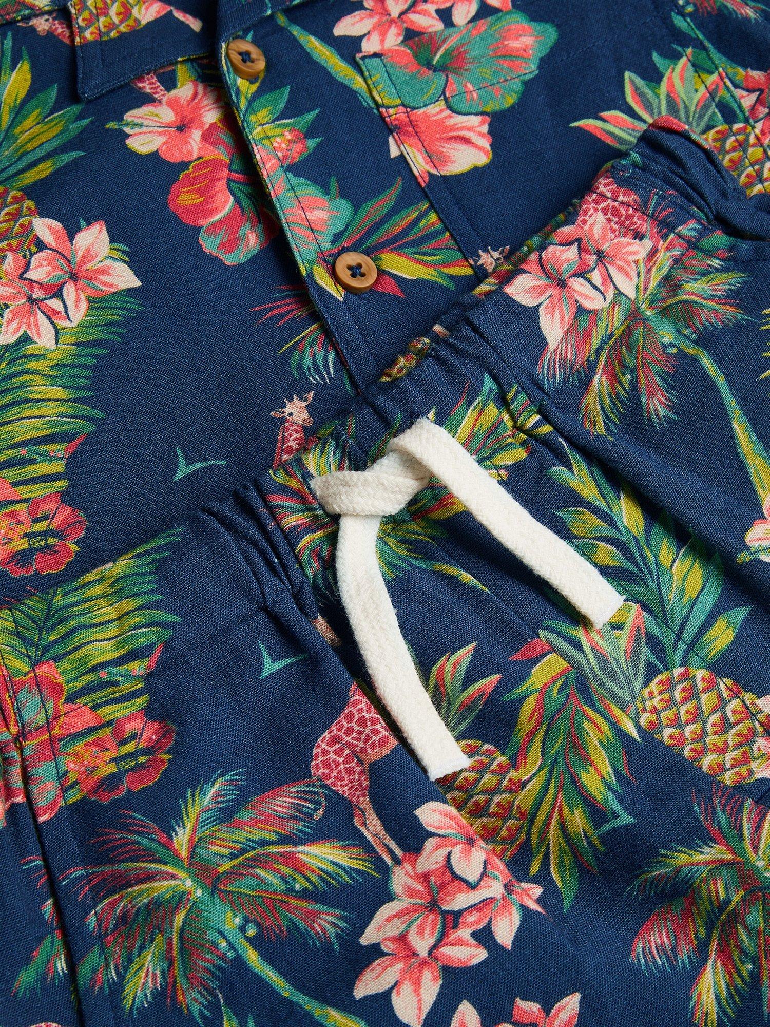 Product image 3 of 3, which shows Monsoon Kids' Cotton Blend Shirt & Short Set, Multi, 12-13 years