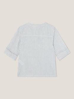 Monsoon Kids' Stripe Cotton Shirt, Ivory - view 2, Ivory