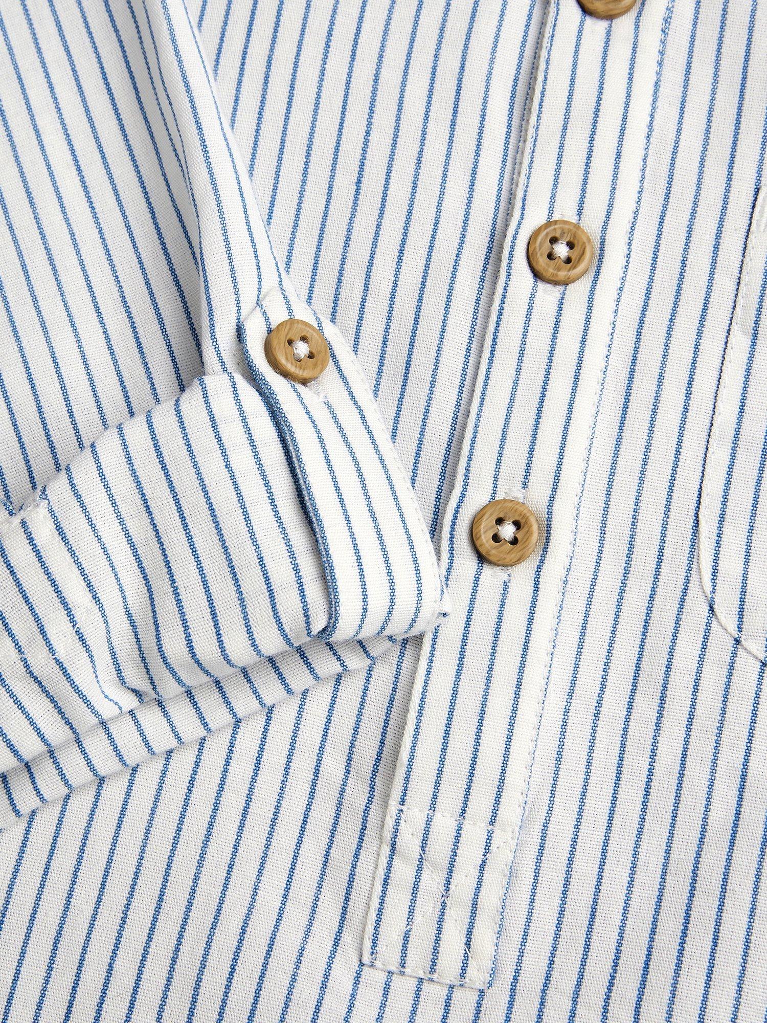 Product image 3 of 3, which shows Monsoon Kids' Stripe Cotton Shirt, Ivory, 5-6 years