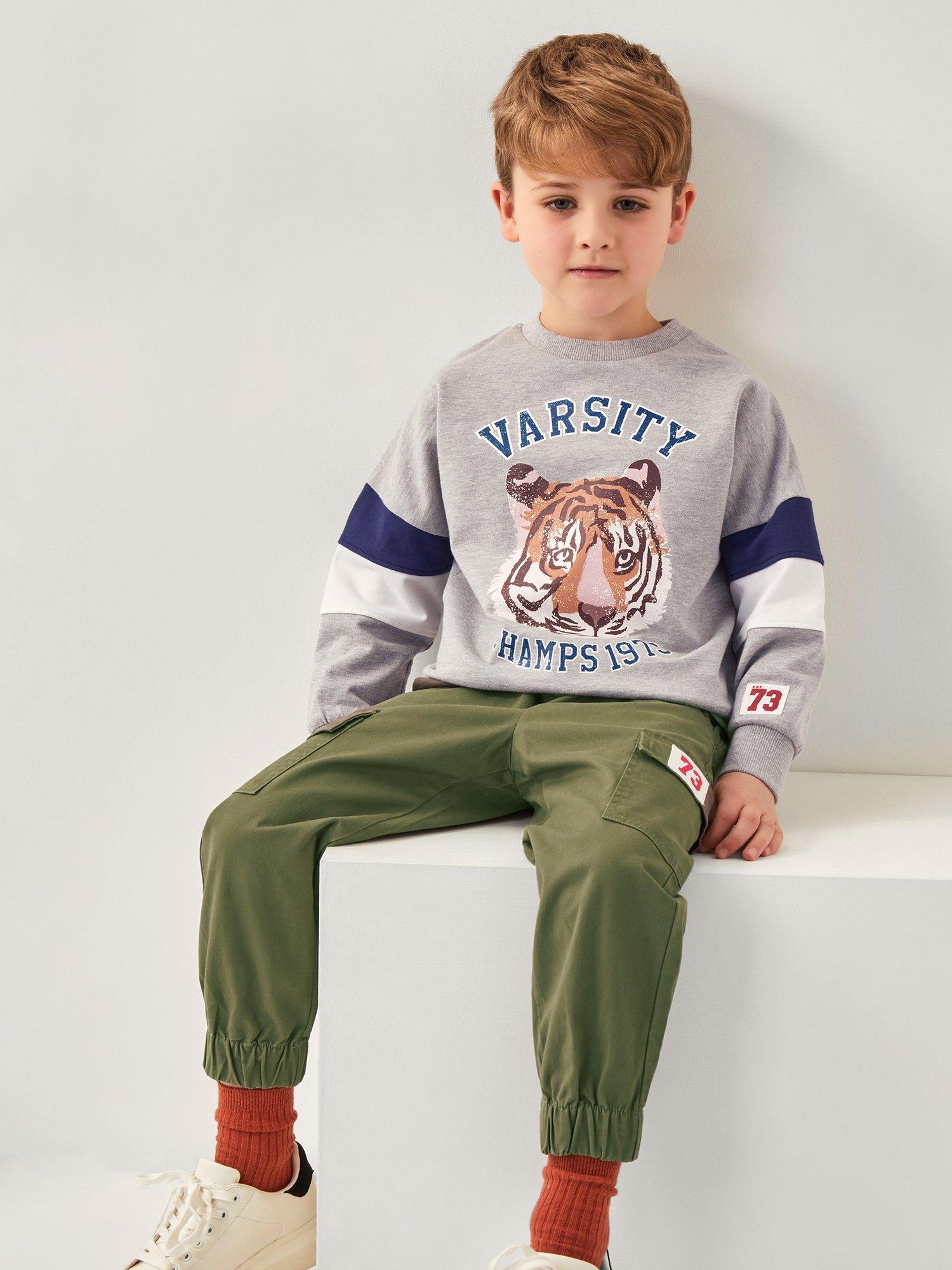 Monsoon Kids' Tiger Sweatshirt, Grey