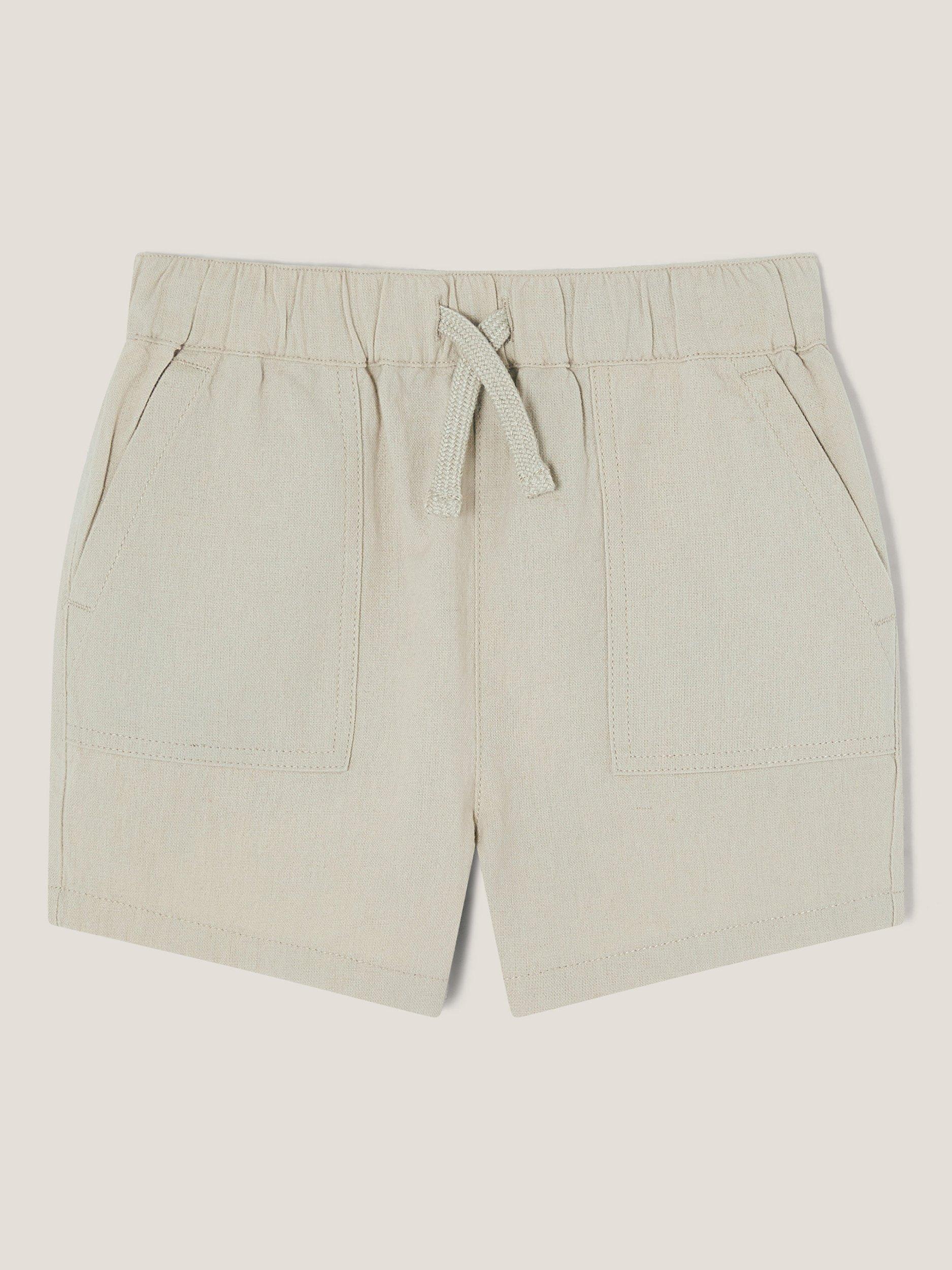 Product image 1 of 3, which shows Monsoon Kids' Drawstring Shorts, Stone, 2-3 years