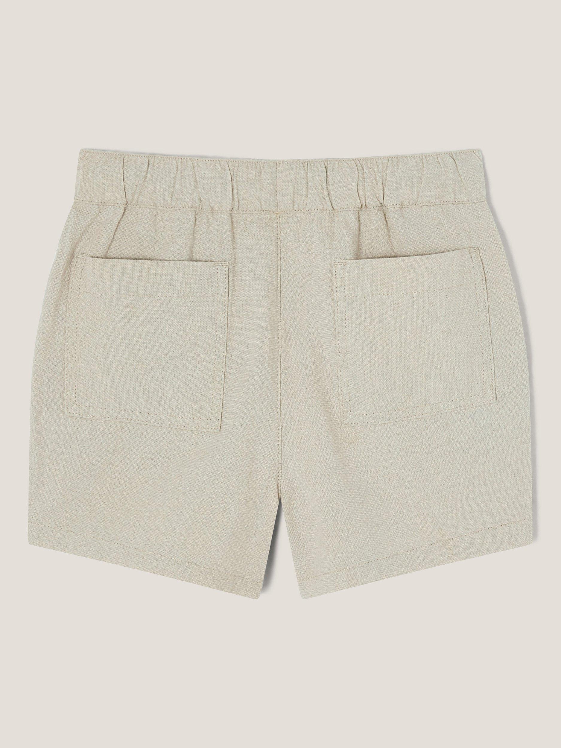 Product image 2 of 3, which shows Monsoon Kids' Drawstring Shorts, Stone, 2-3 years