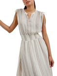 Rails Melodie Stripe Linen Rich Dress, White/Brown