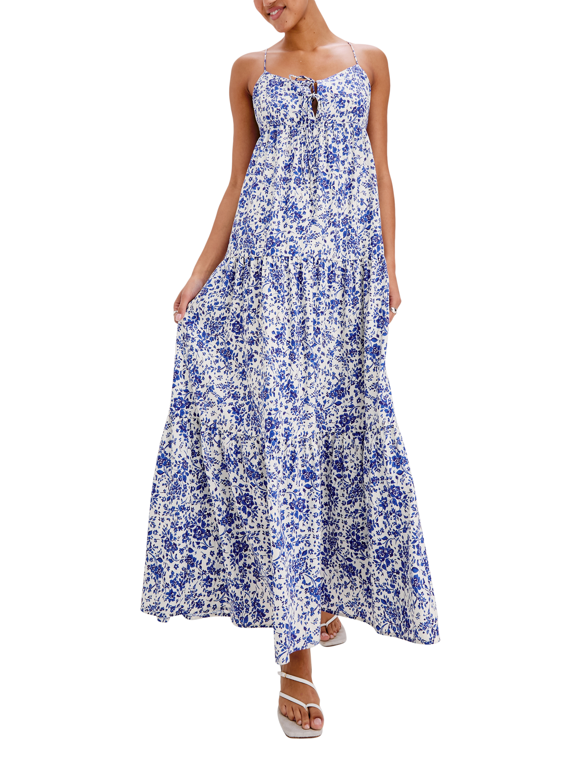 Product image 3 of 6, which shows Rails Mica Marguerite Floral Dress, White/Blue, XS