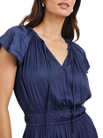Rails Mirielle Admiral Crinkle Satin Dress, Dark Blue