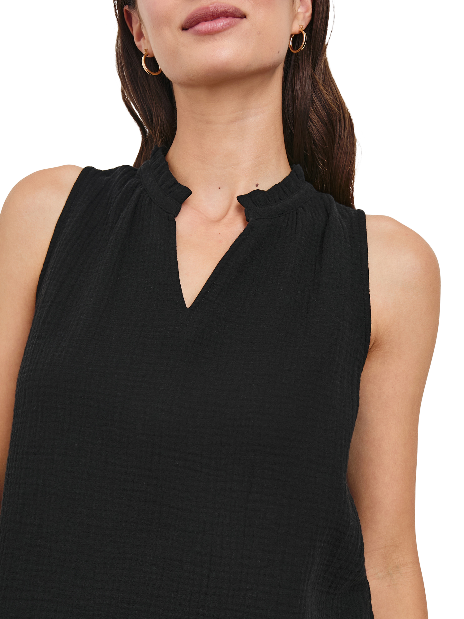 Product image 2 of 7, which shows Rails Christy Cotton Sleeveless Blouse, Black, XS