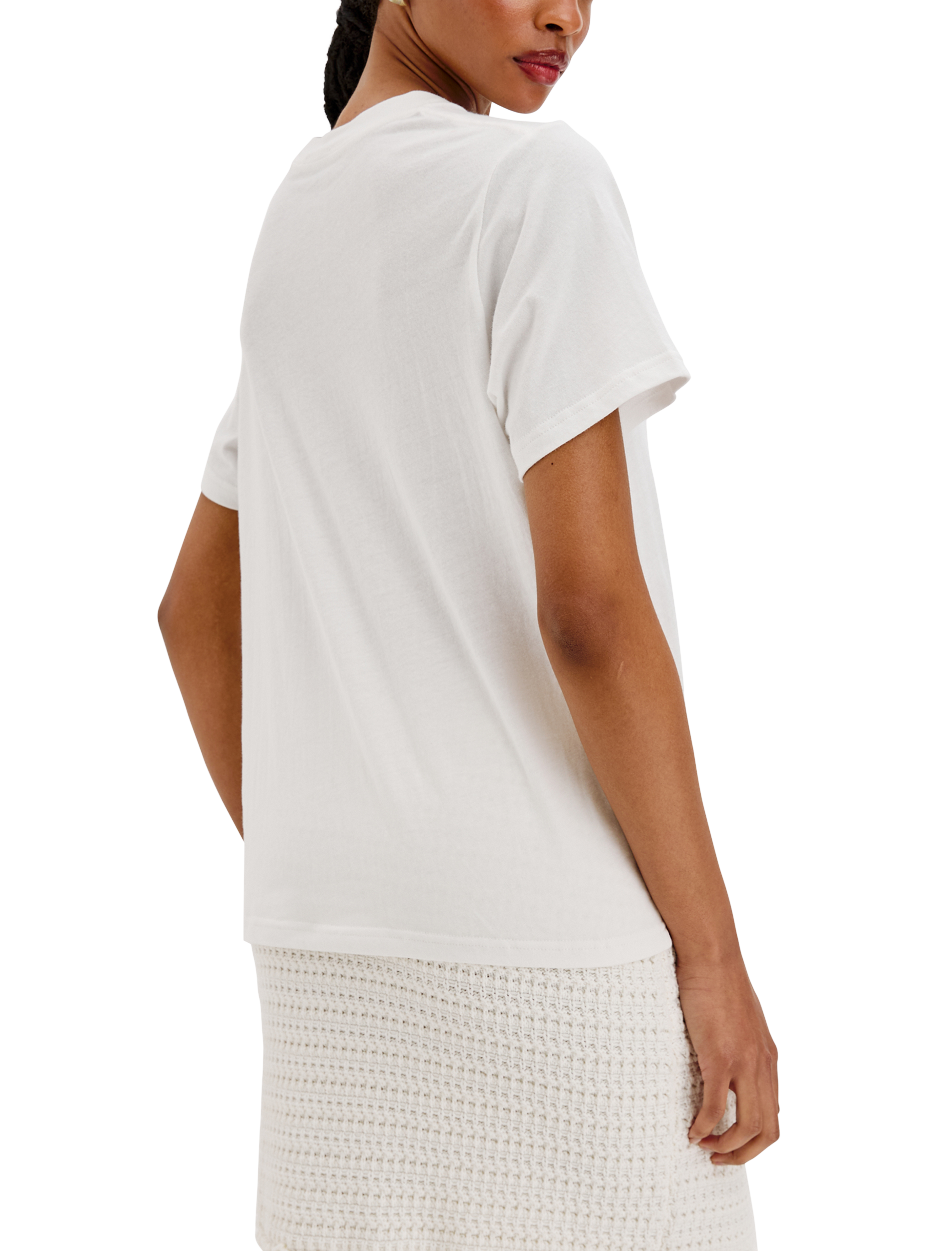 Product image 5 of 8, which shows Rails Cotton Bamba Bar Boyfriend T-Shirt, White/Multi, XS