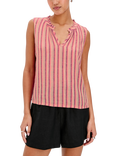 Rails Christy Linen Blend Cabana Stripe Sleeveless Blouse, Pink/Purple