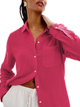 Rails Elsa Cotton Ultra-Relaxed Fit Shirt, Raspberry