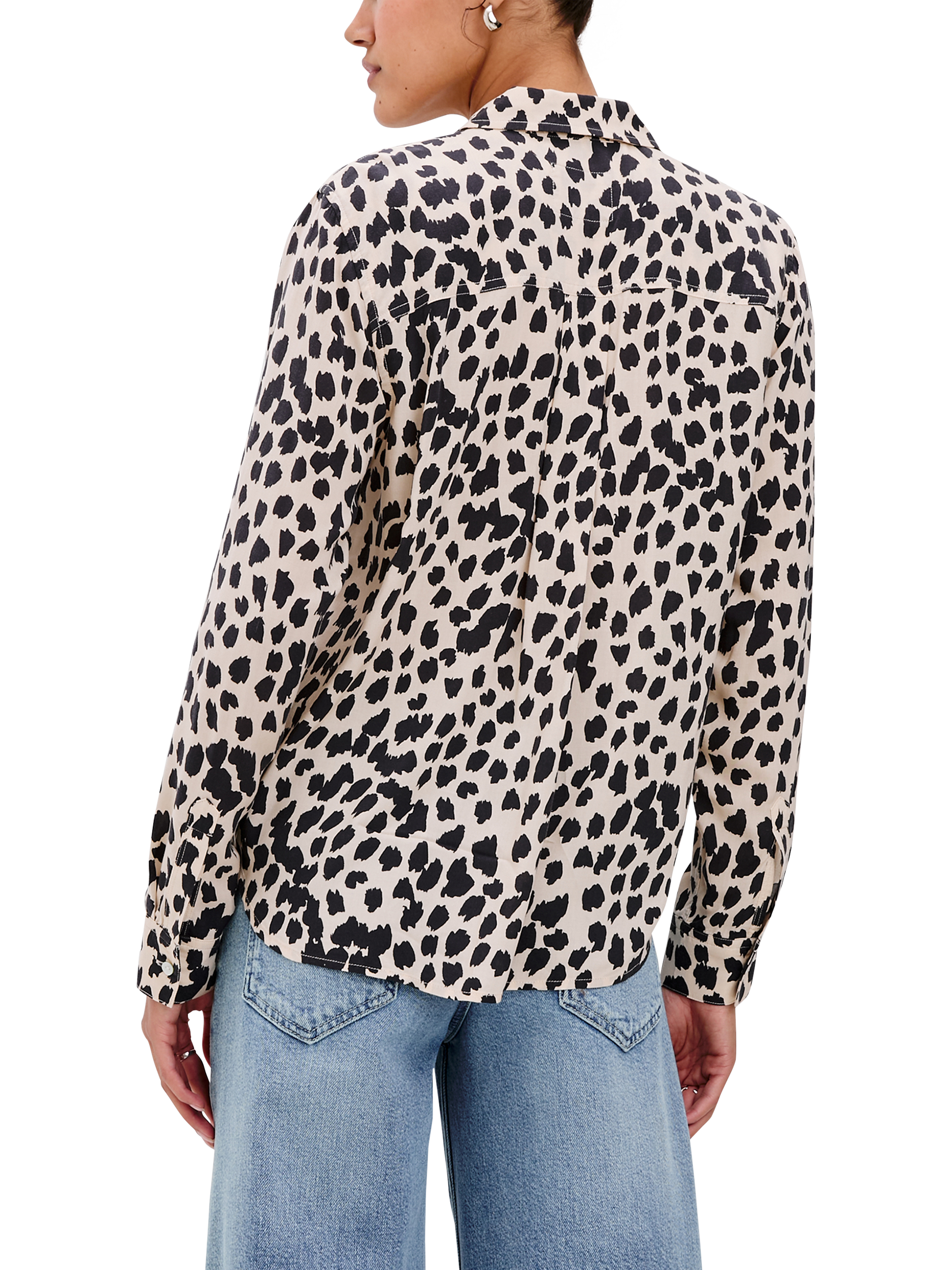 Product image 5 of 6, which shows Rails Josephine Abstract Spot Top, Taupe Spotted, XS