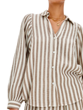 Rails Lo Milos Stripe Shirt, White/Brown