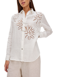 Rails Samar Floral Eyelet Linen Blend Shirt, White