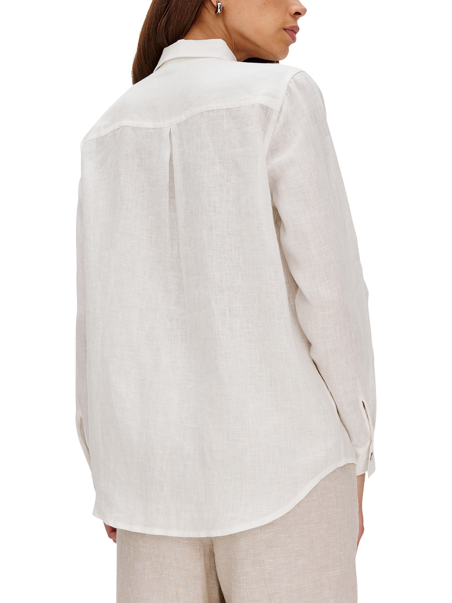 Product image 5 of 7, which shows Rails Samar Floral Eyelet Linen Blend Shirt, White, XS