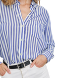 Rails Wren Stripe Shirt, Blue/White