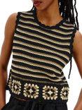 Rails Hazel Milos Crochet Top, Black/Brown