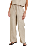 Rails Emmie Linen High Waist Wide Leg Trousers, Beige