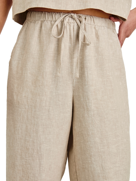 Rails Emmie Linen High Waist Wide Leg Trousers, Beige - view 2, Beige