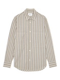 NN.07 Freddy Cotton Regular Fit Stripe Shirt, Green Stripe
