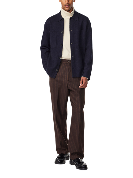 NN.07 Jonas Merino Wool Overshirt, Navy Blue - view 2, Navy Blue