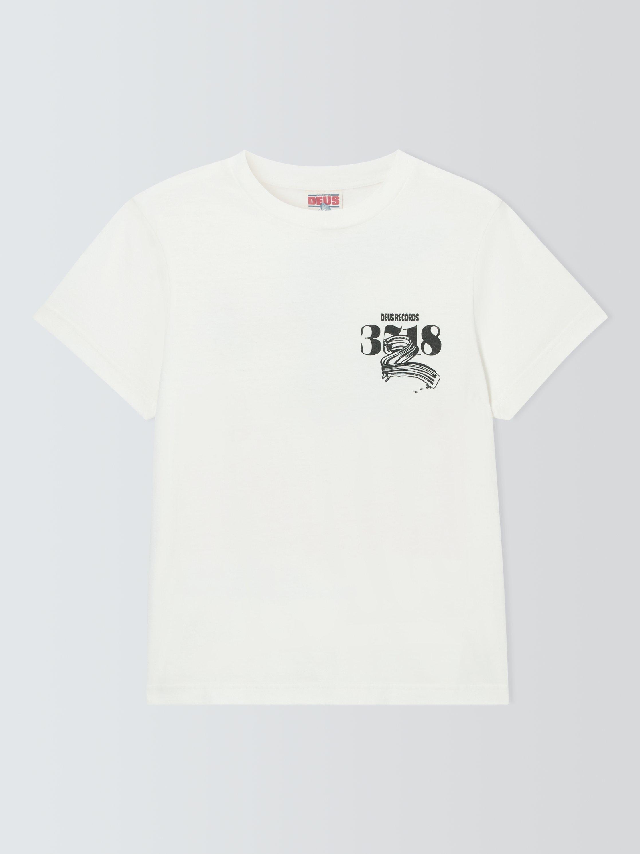 Product image 4 of 6, which shows Deus ex Machina Zounds Cotton T-Shirt, White/Black, XS