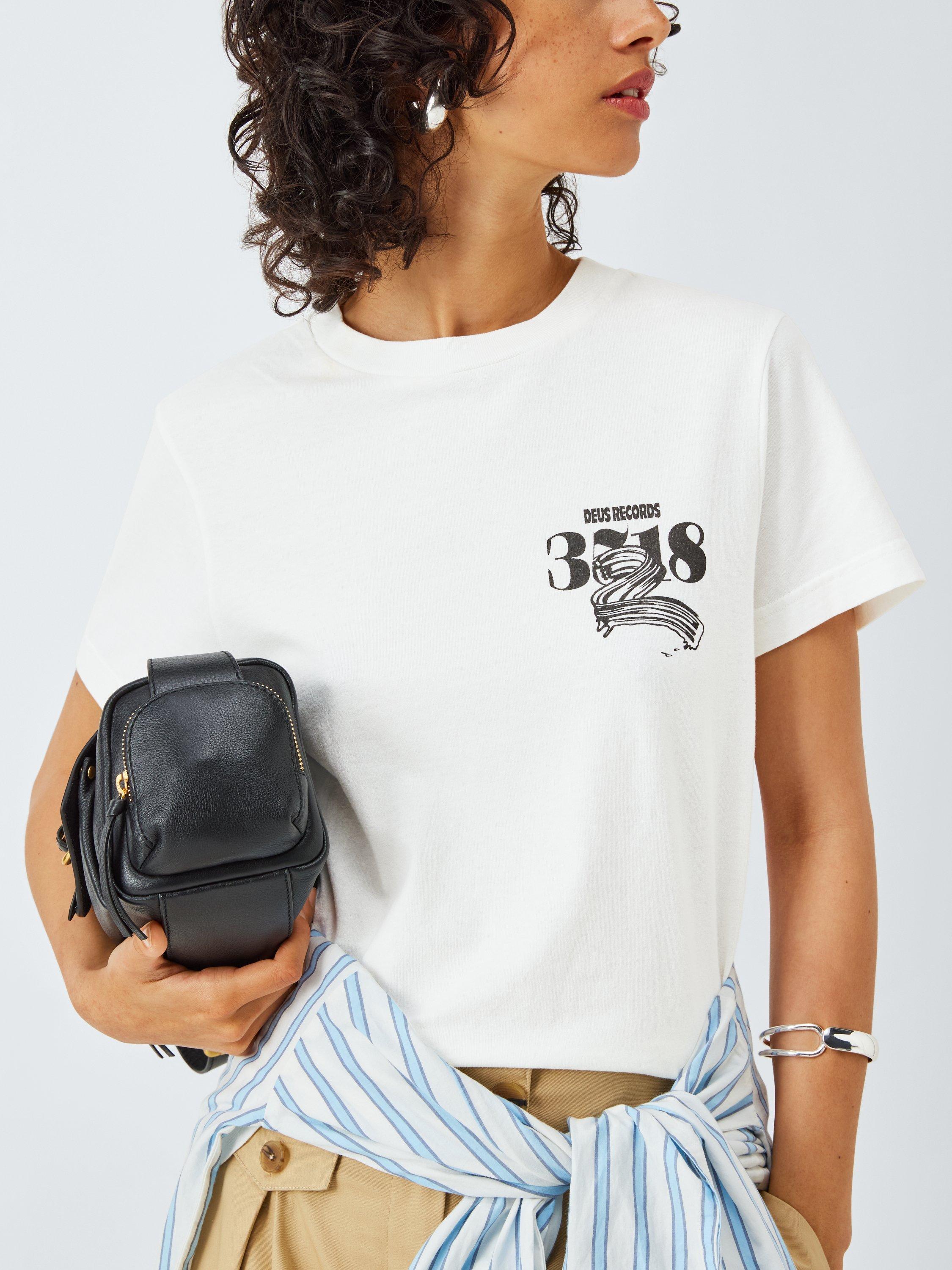 Product image 5 of 6, which shows Deus ex Machina Zounds Cotton T-Shirt, White/Black, XS