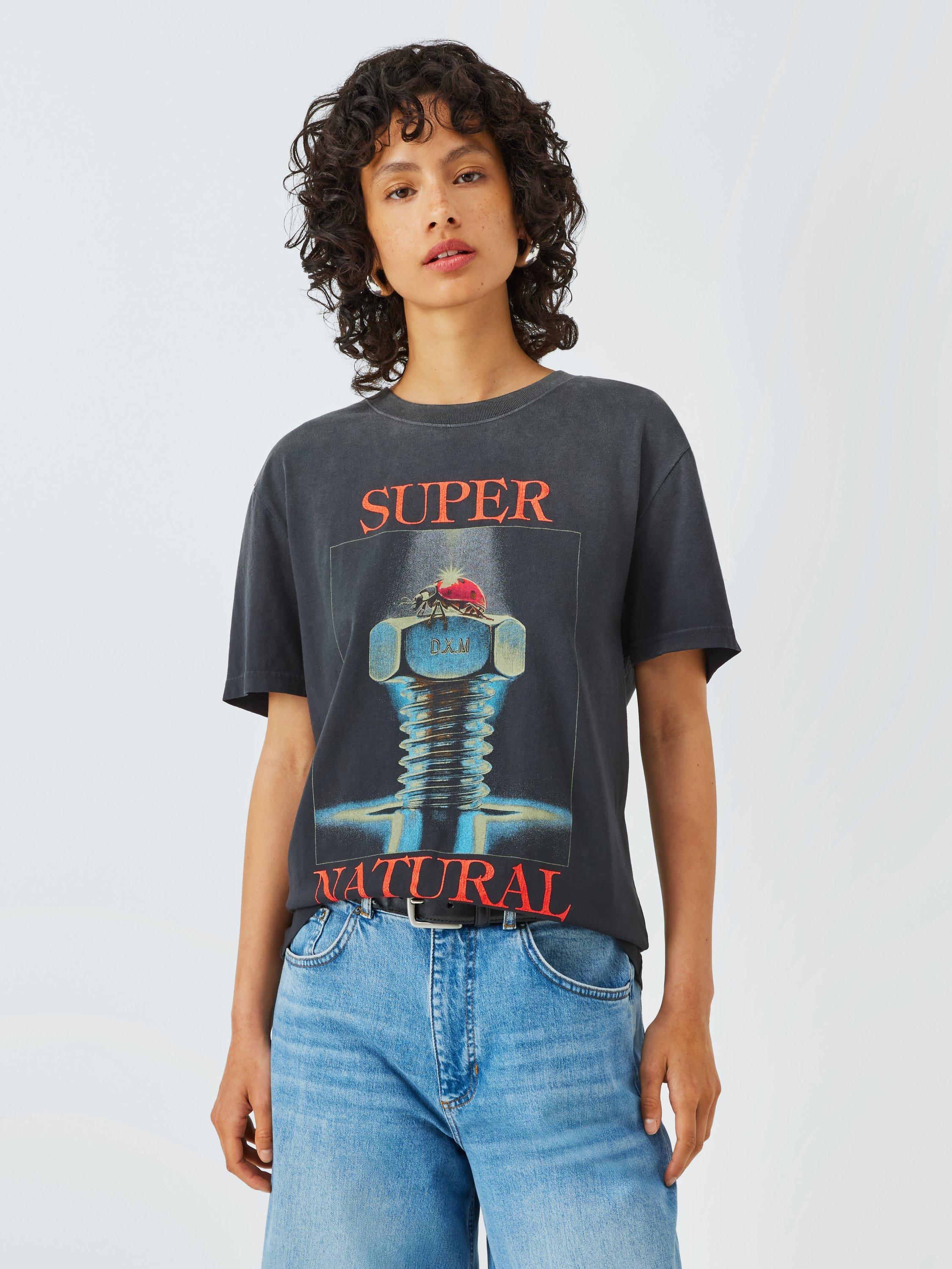 Product image 1 of 6, which shows Deus ex Machina Divine Cotton T-Shirt, Grey/Multi, M